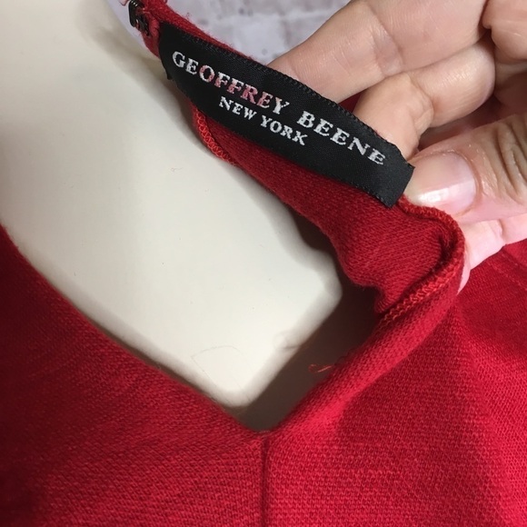 Vintage Geoffrey Beene New York I.magnin red long sleeve dress NWT - Picture 6 of 8